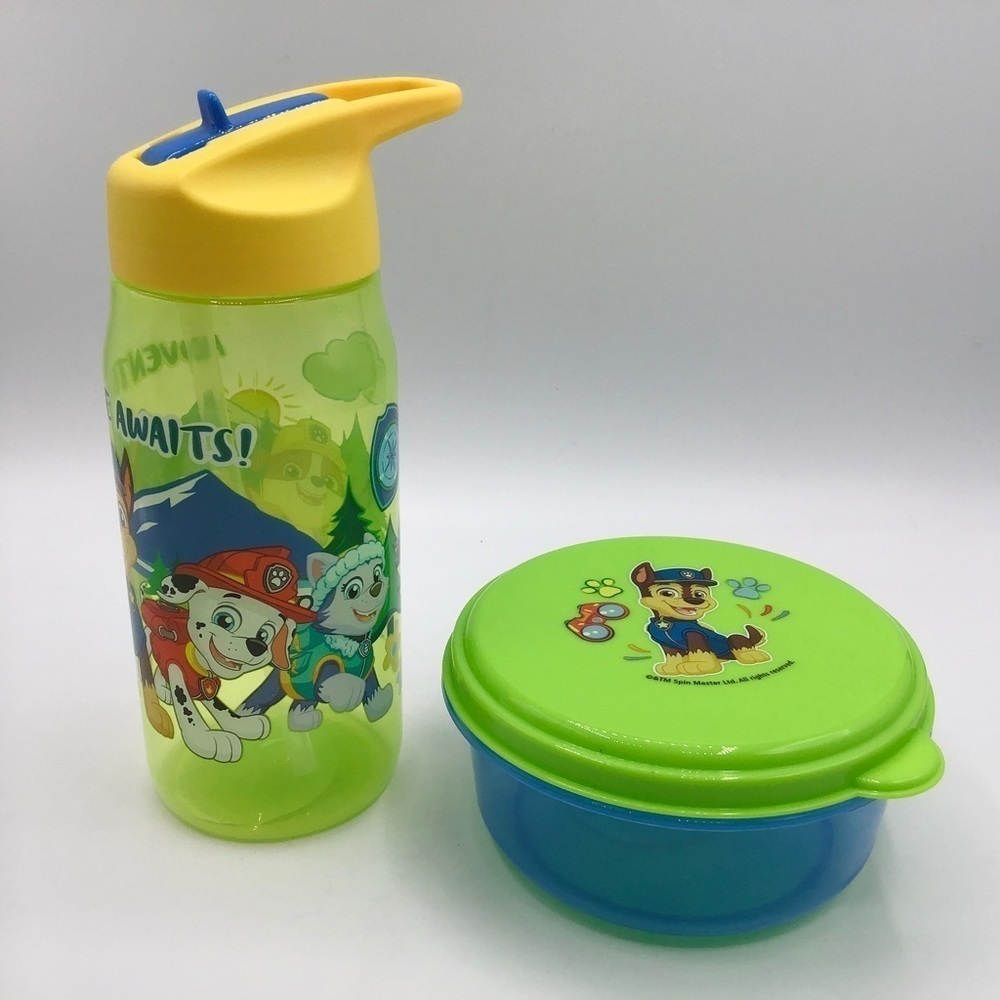 New Paw Patrol Plastic Gift Set Water Bottle Snack Bowl With Lid Twin Child